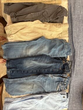 18 Months Boys Pants Pack - Blue Denim, Light Blue, Khaki, Charcoal
